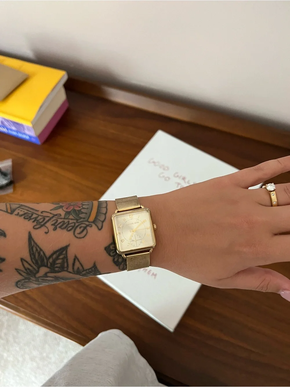 Michael Kors Women's Gold Square Mesh Bracelet Watch